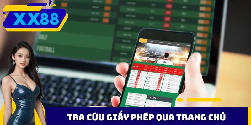 Tra cứu giấy phép qua trang chủ